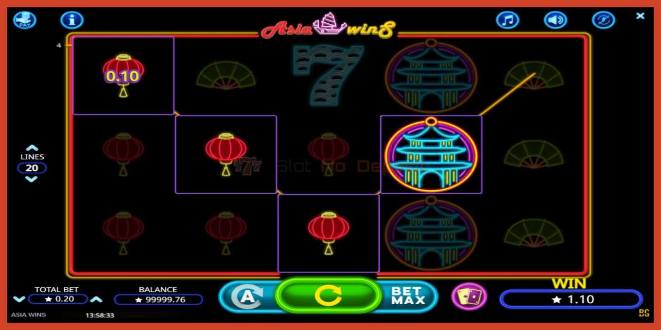 Slot screenshot: Asia Wins no deposit, number - 3