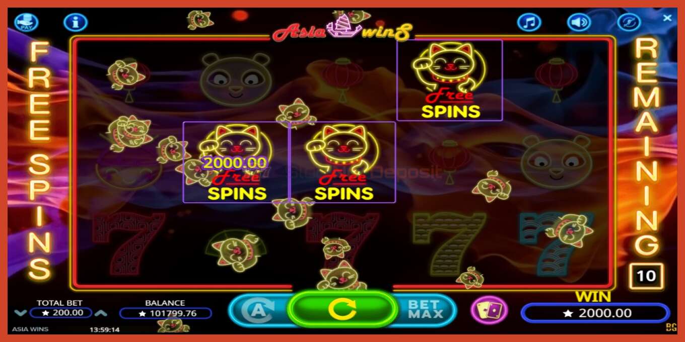 Slot screenshot: Asia Wins no deposit, number - 4