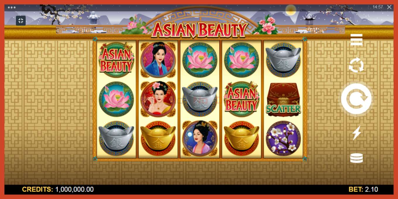 Slot screenshot: Asian Beauty no deposit, number - 1