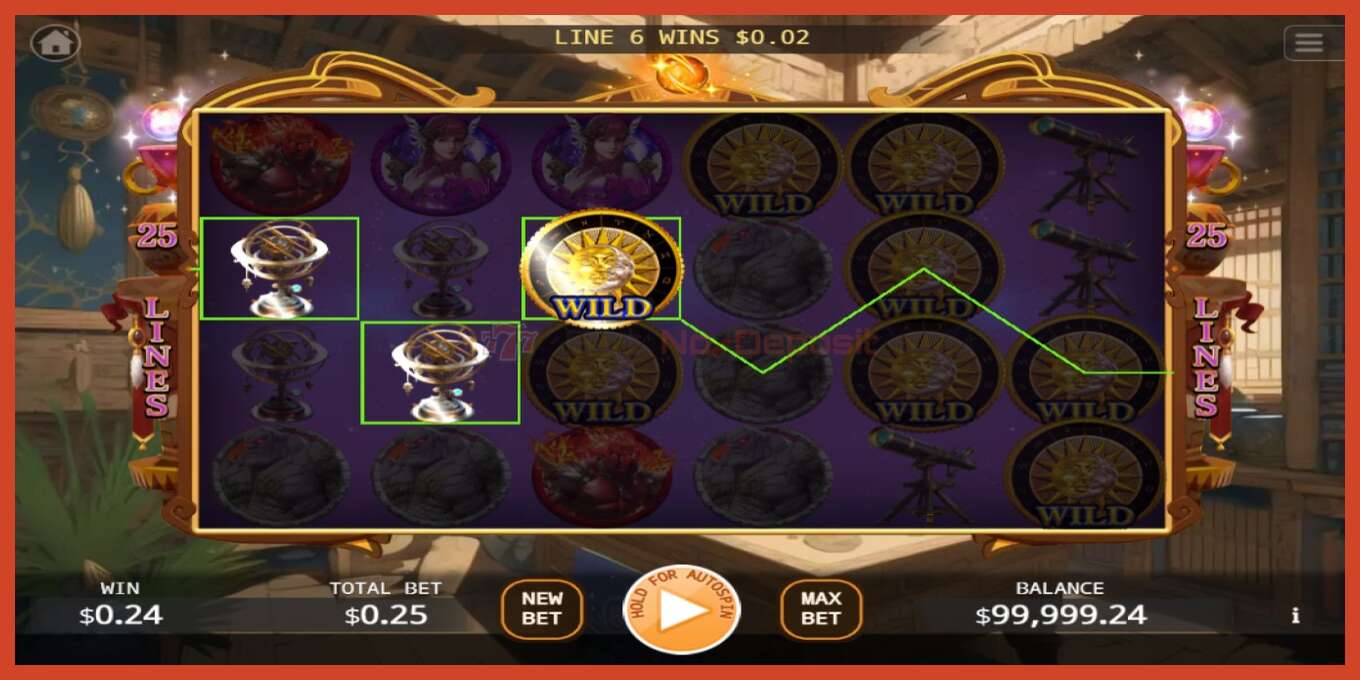 Slot screenshot: Astrology no deposit, number - 2