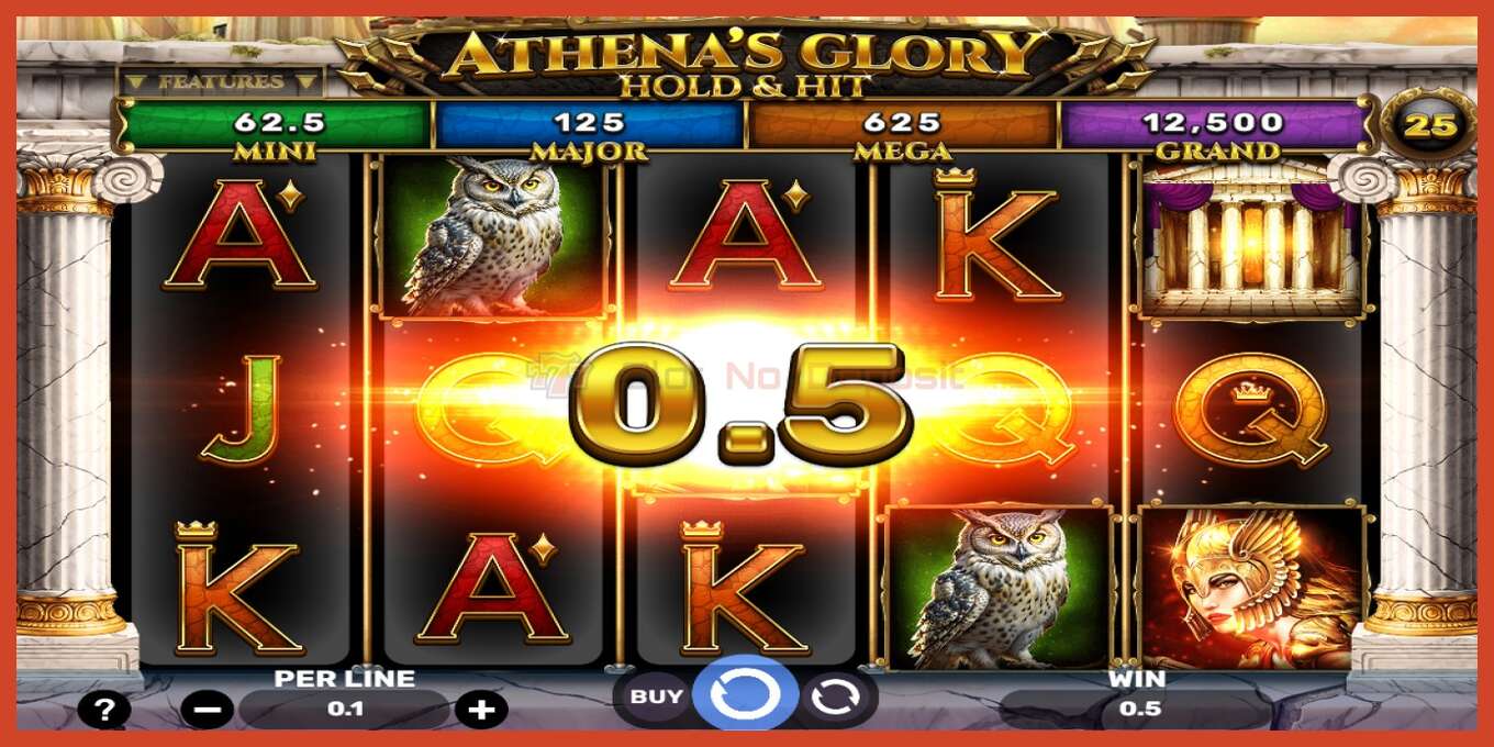 Slot screenshot: Athenas Glory Hold & Hit no deposit, number - 2