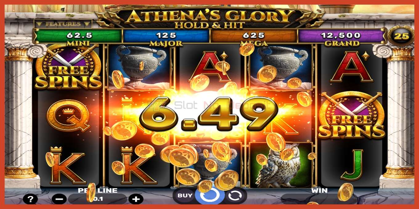 Slot screenshot: Athenas Glory Hold & Hit no deposit, number - 3