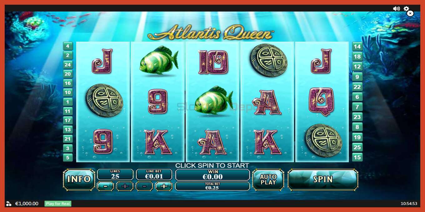 Slot screenshot: Atlantis Queen no deposit, number - 1