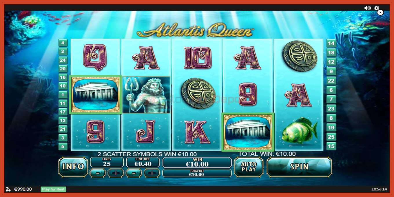 Slot screenshot: Atlantis Queen no deposit, number - 2