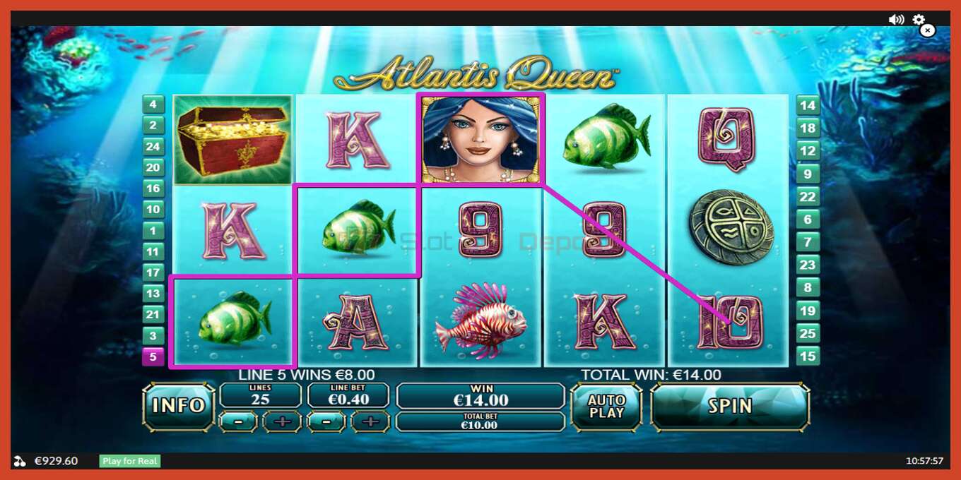 Slot screenshot: Atlantis Queen no deposit, number - 4