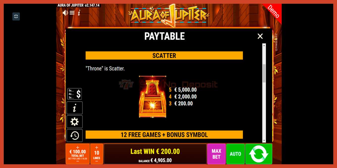 Slot screenshot: Aura of Jupiter no deposit, number - 8