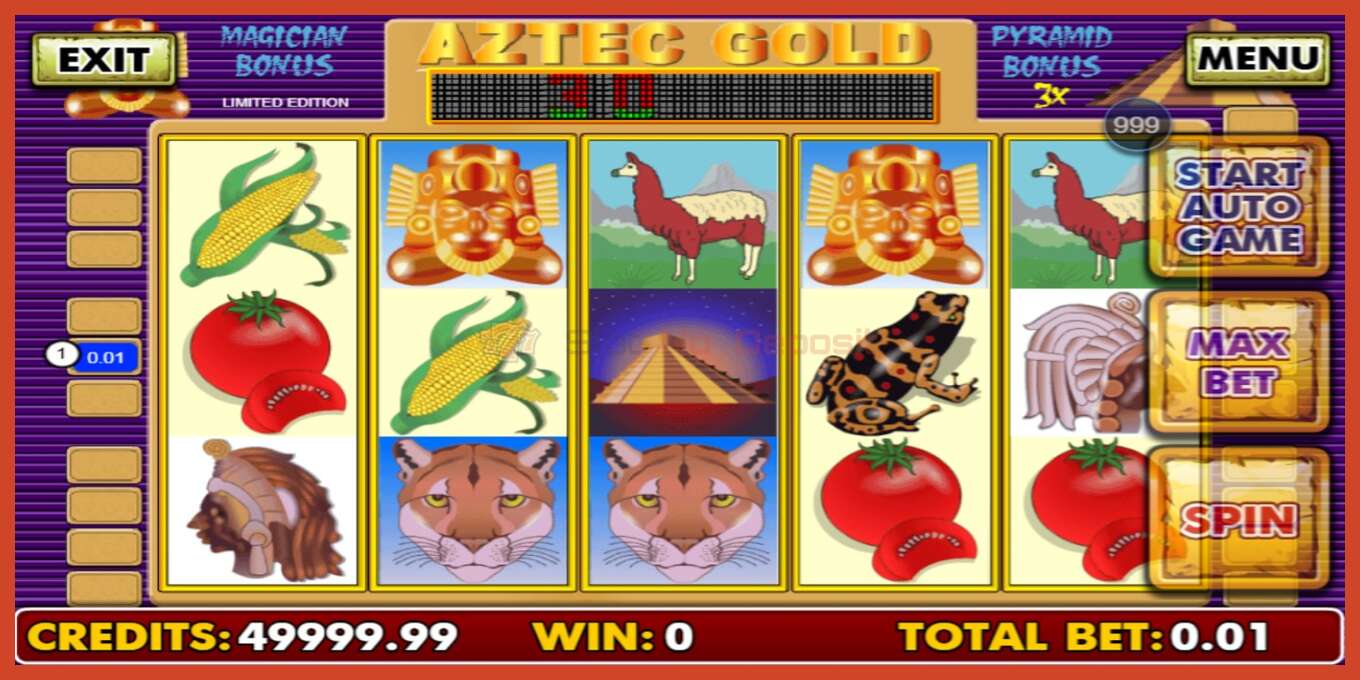 Slot screenshot: Aztec Gold no deposit, number - 1