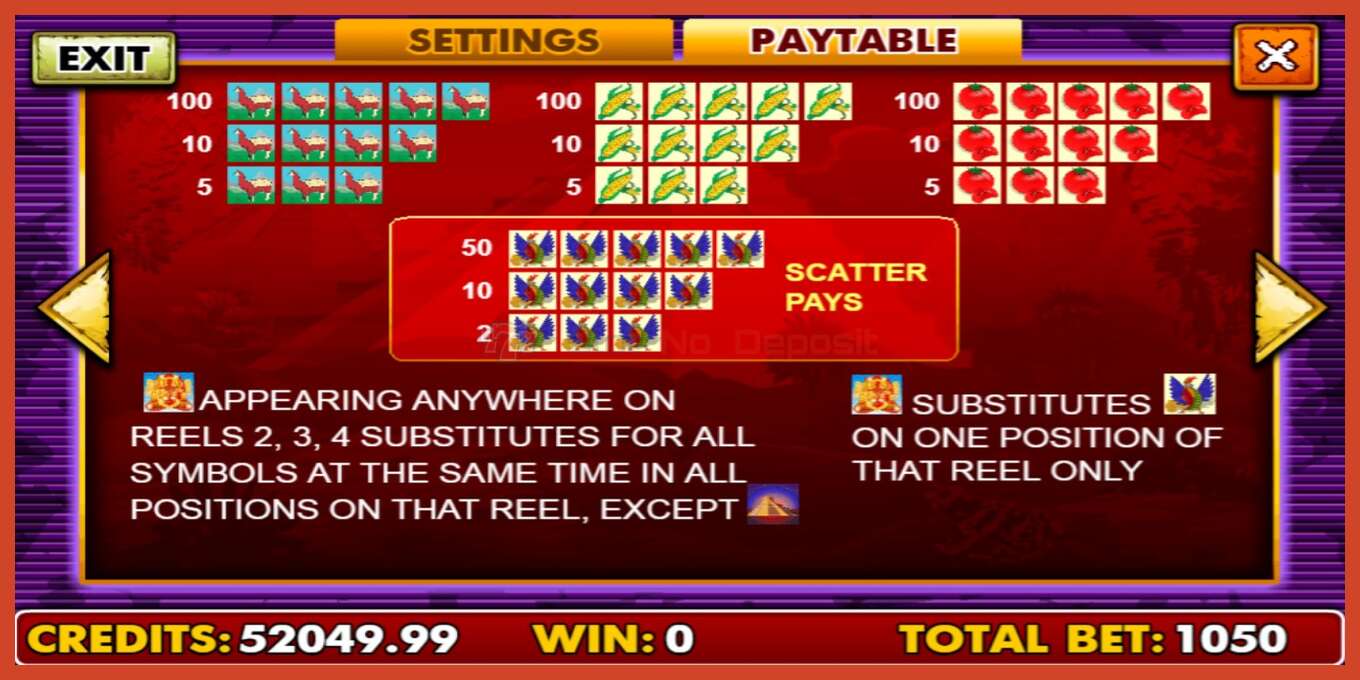 Slot screenshot: Aztec Gold no deposit, number - 5