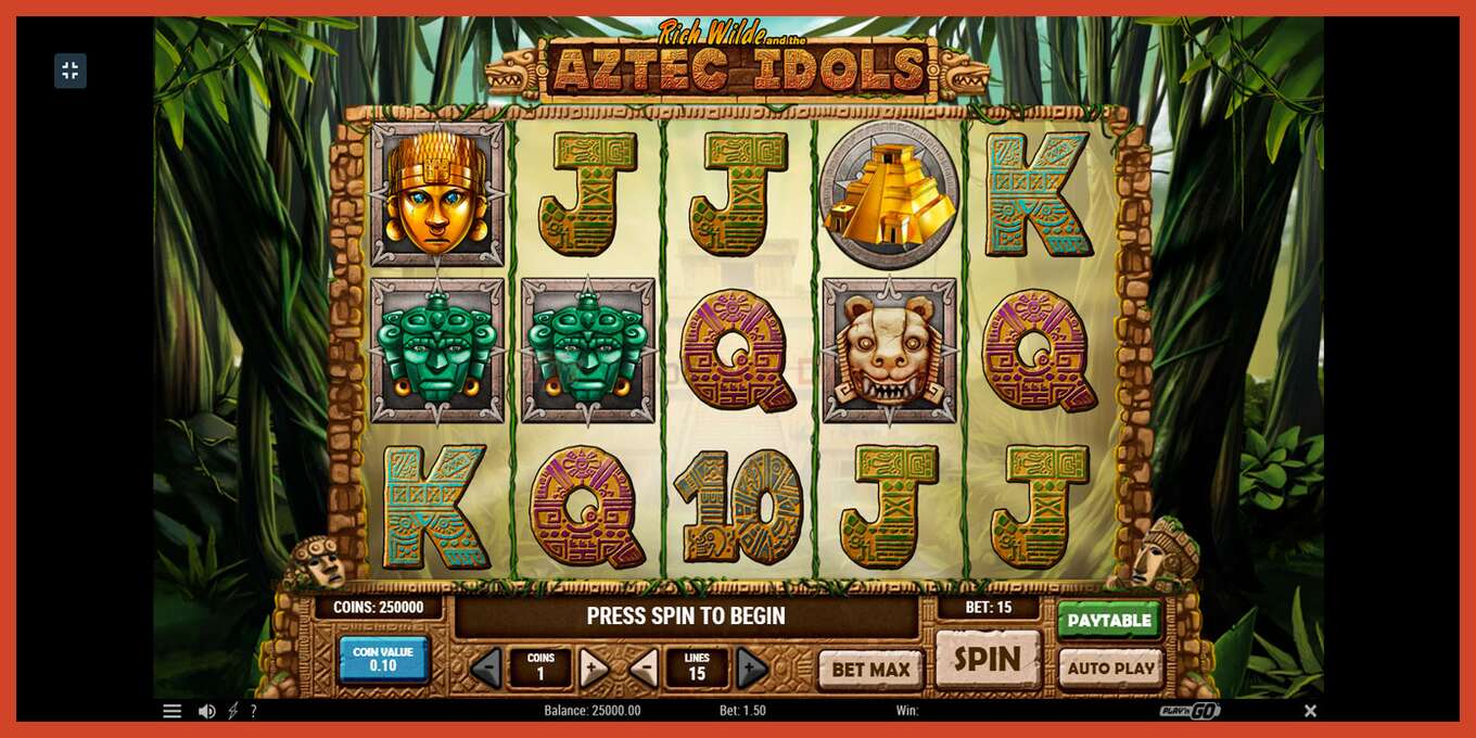 Slot screenshot: Aztec Idols no deposit, number - 2