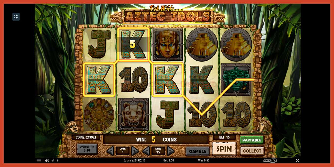 Slot screenshot: Aztec Idols no deposit, number - 5