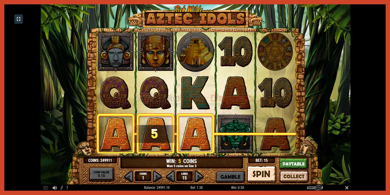 Slot screenshot: Aztec Idols no deposit, number - 6