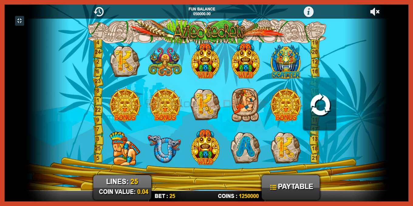 Slot screenshot: Aztec Secrets no deposit, number - 1