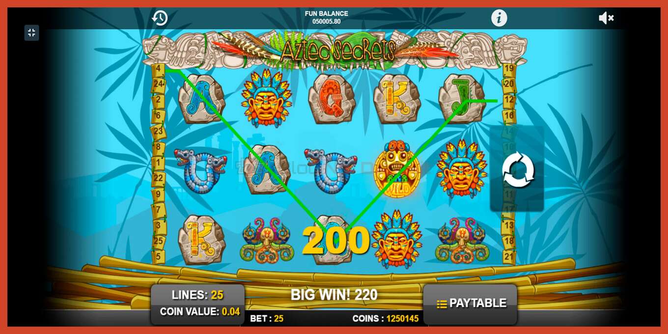 Slot screenshot: Aztec Secrets nincs letét, szám - 2