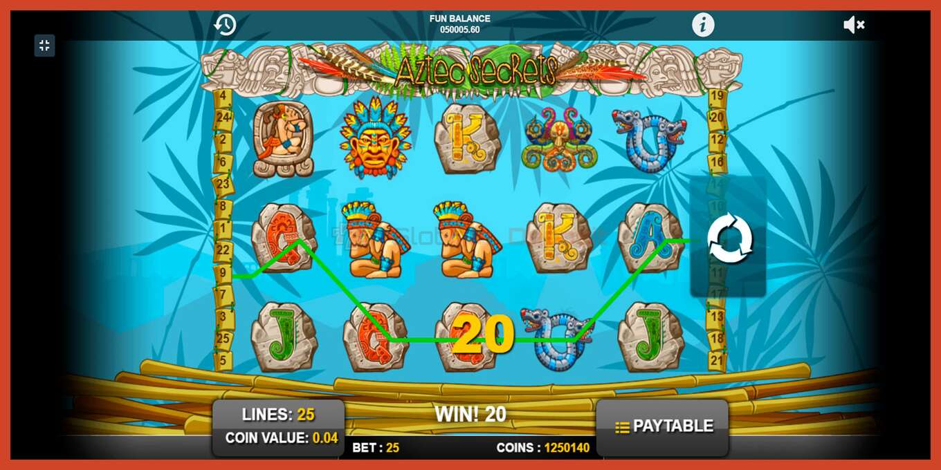 Slot screenshot: Aztec Secrets nincs letét, szám - 3