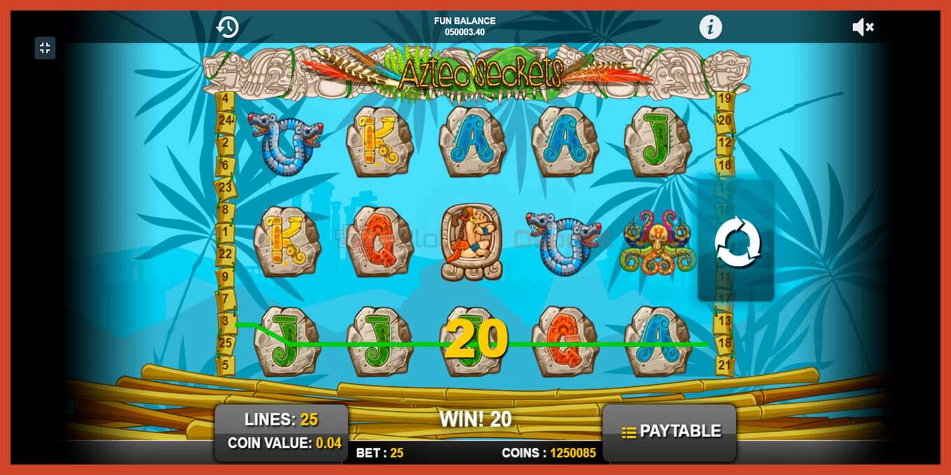 Slot screenshot: Aztec Secrets nincs letét, szám - 4