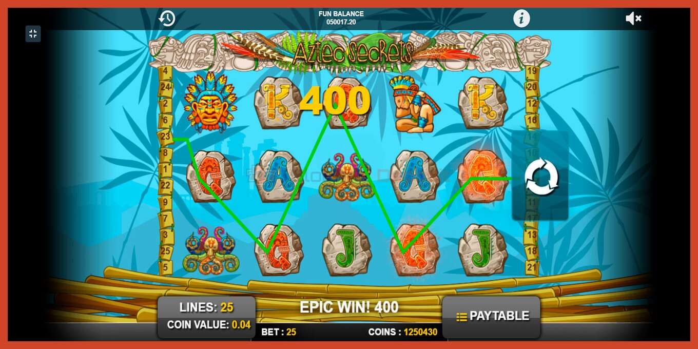 Slot screenshot: Aztec Secrets nincs letét, szám - 6