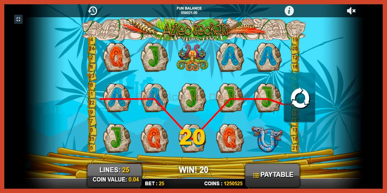 Slot screenshot: Aztec Secrets nincs letét, szám - 8