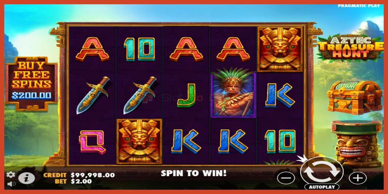 Slot screenshot: Aztec Treasure Hunt nincs letét, szám - 2