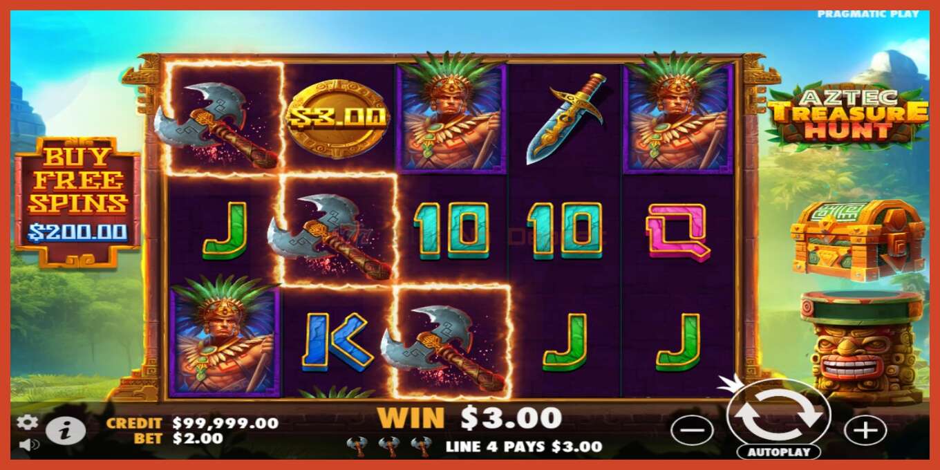 Slot screenshot: Aztec Treasure Hunt nincs letét, szám - 3