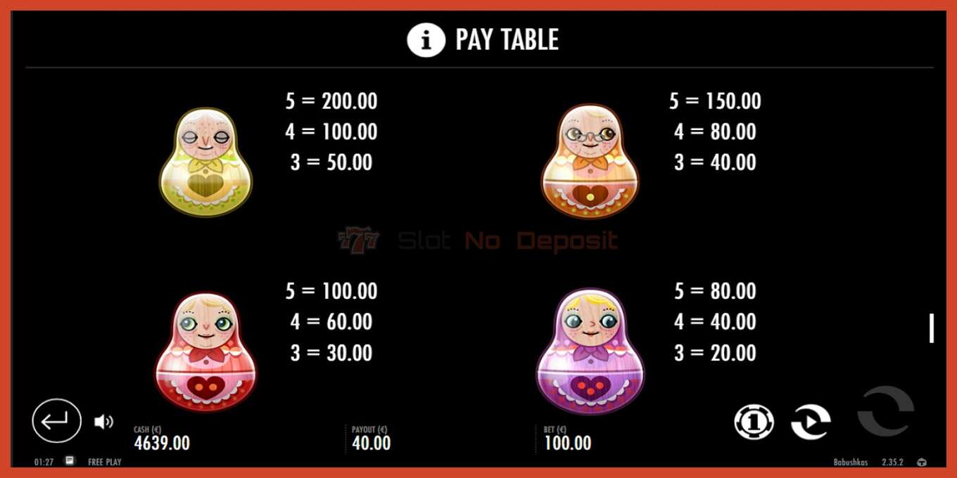 Slot screenshot: Babushkas no deposit, number - 8