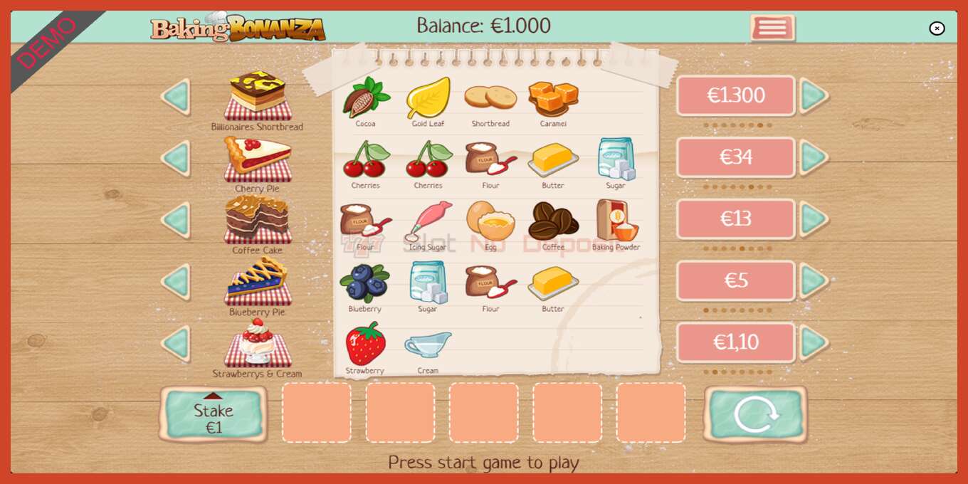 Slot screenshot: Baking Bonanza bez depozita, broj - 2