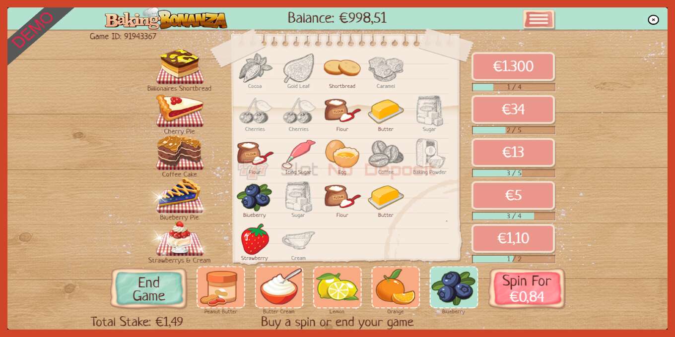 Slot screenshot: Baking Bonanza bez depozita, broj - 3