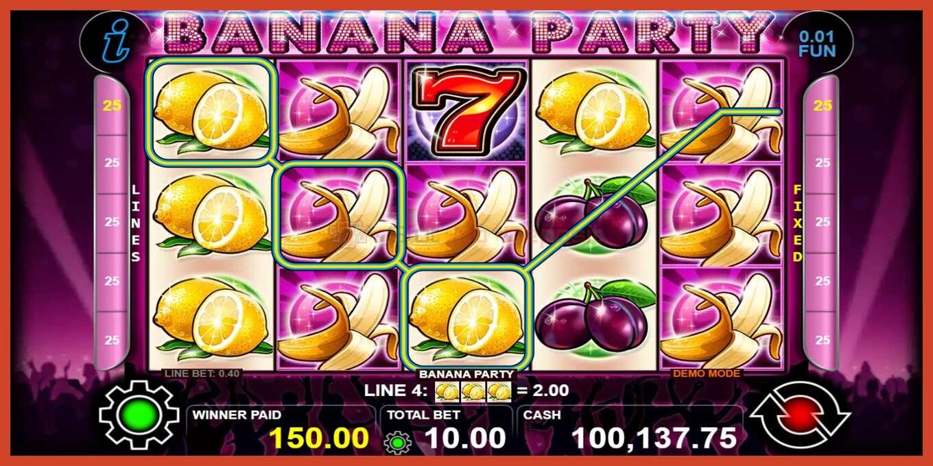 Slot screenshot: Banana Party no deposit, number - 3