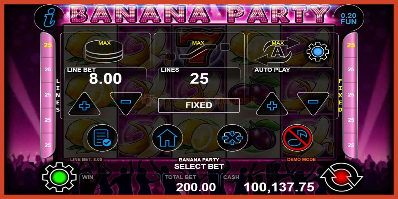 Captura de pantalla do slot: Banana Party sen depósito, número - 4