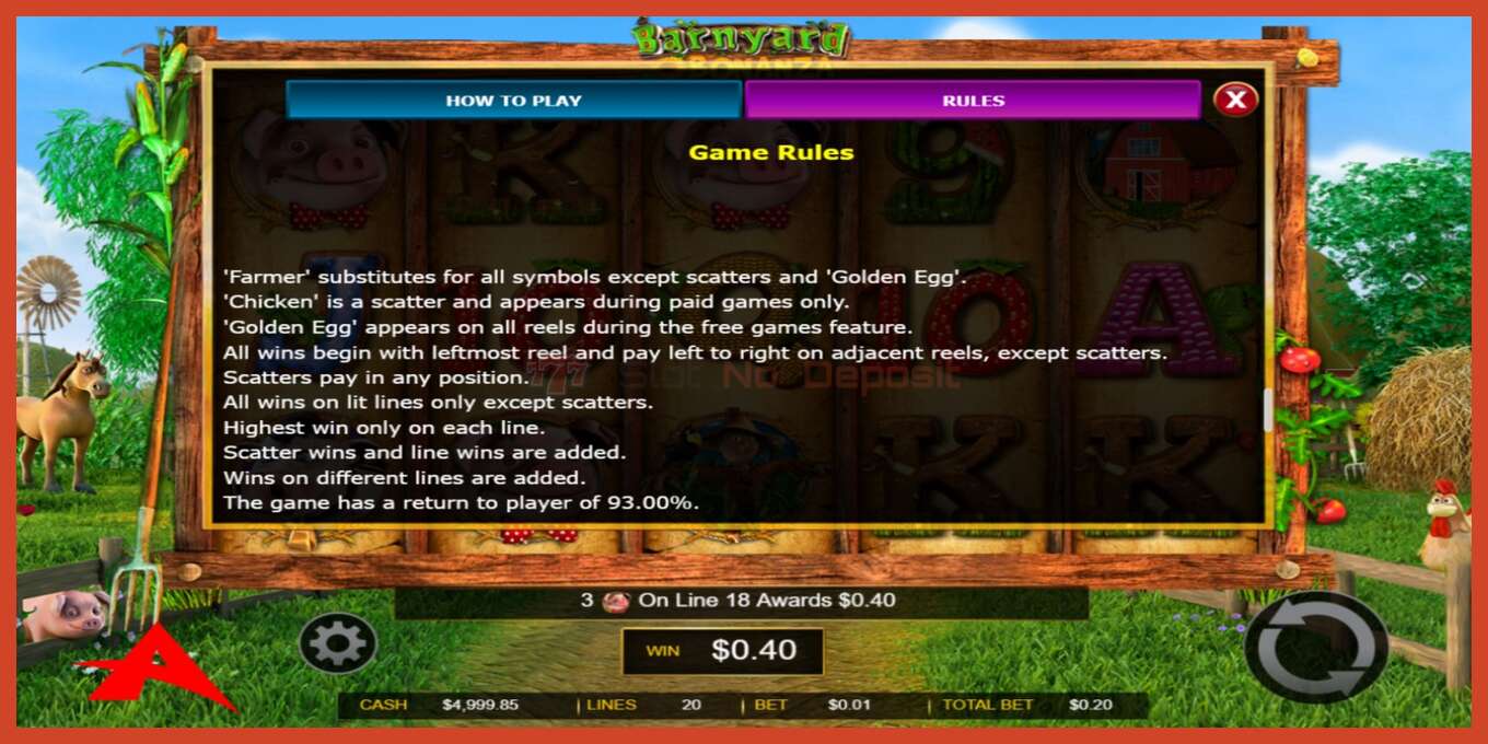 Slot screenshot: Barnyard Bonanza no deposit, number - 4