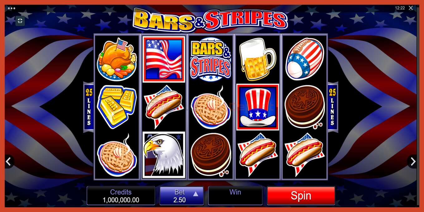 Slot screenshot: Bars and Stripes no deposit, number - 1