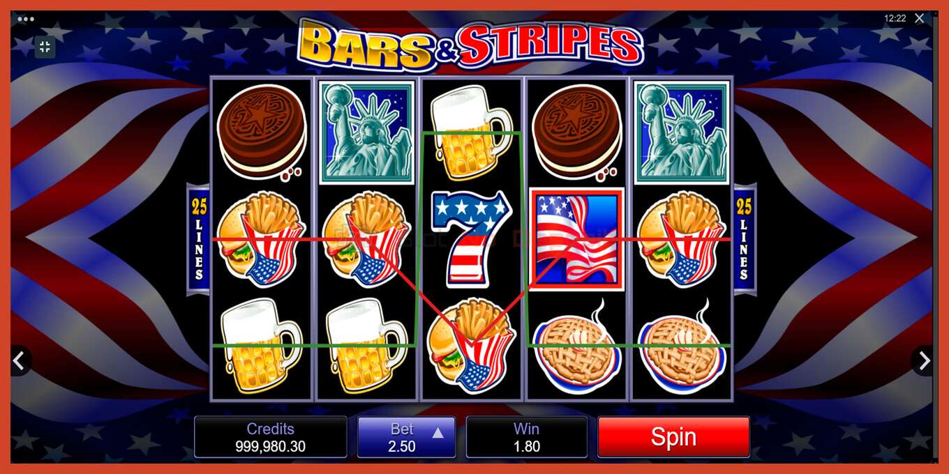 Slot screenshot: Bars and Stripes no deposit, number - 2