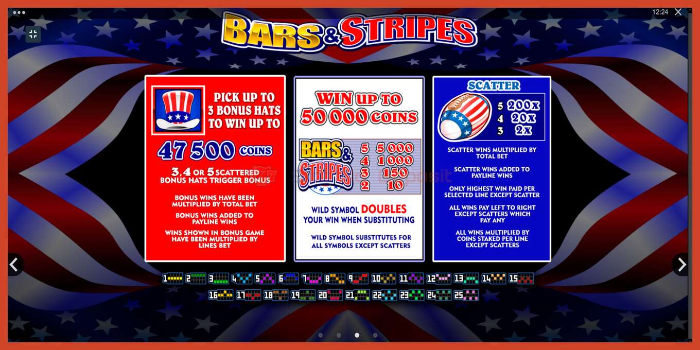 Slot screenshot: Bars and Stripes no deposit, number - 7