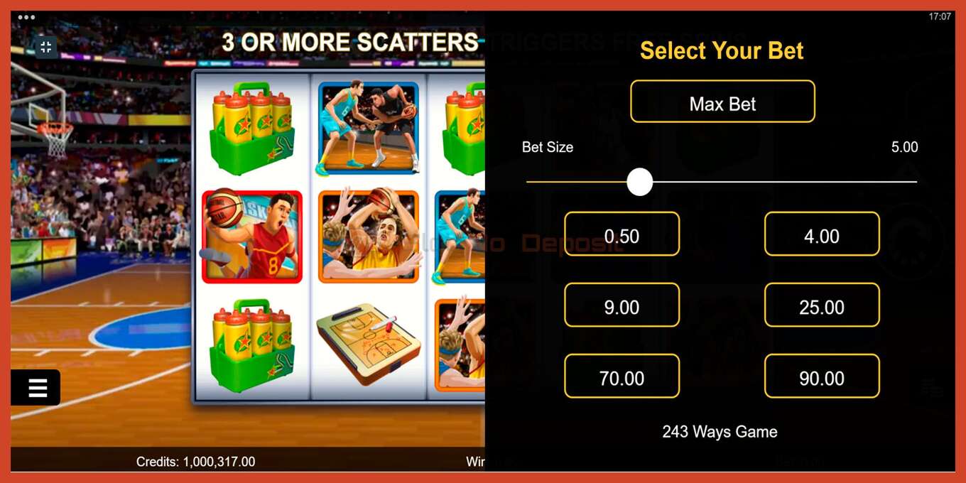 Slot screenshot: Basketball Star no deposit, number - 5