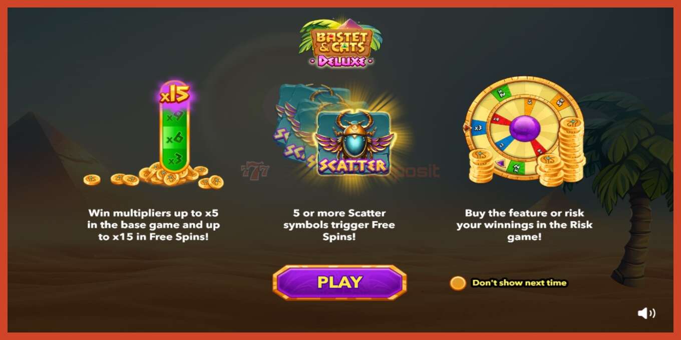 Slot skrinshoti: Bastet & Cats Deluxe depozit yoq, raqam - 1