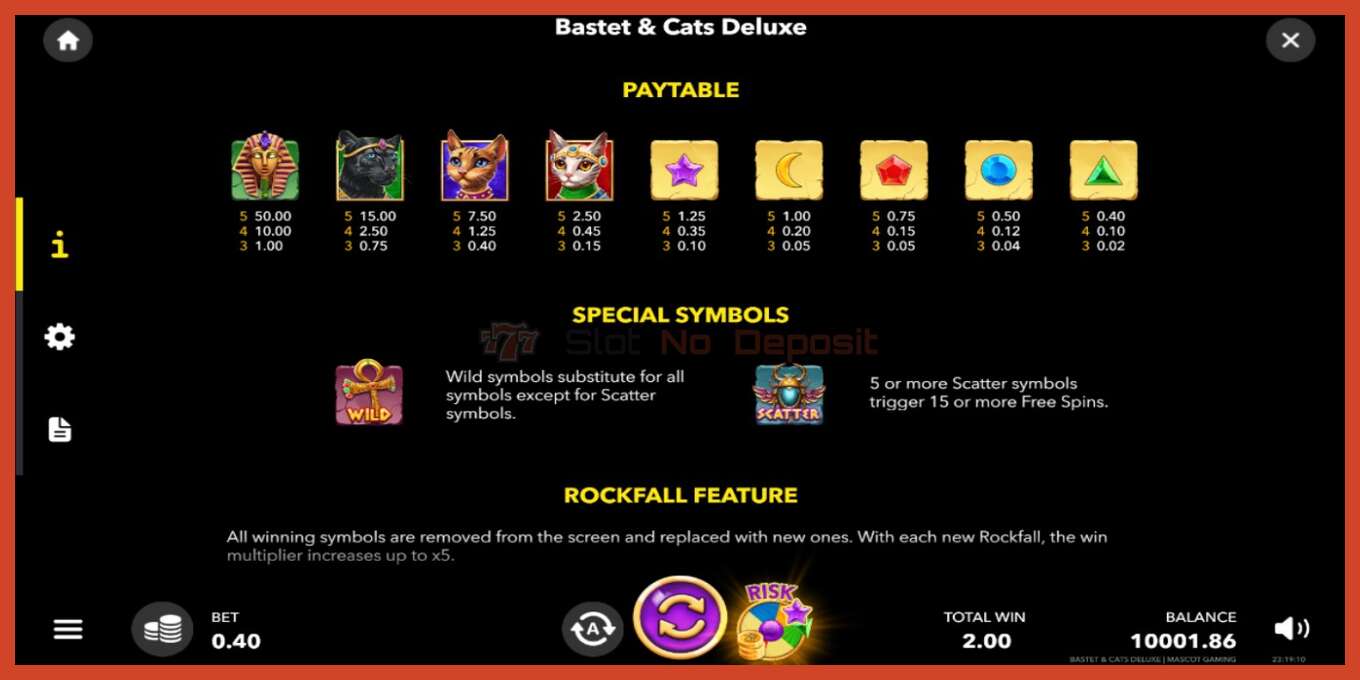 Slot skrinshoti: Bastet & Cats Deluxe depozit yoq, raqam - 5