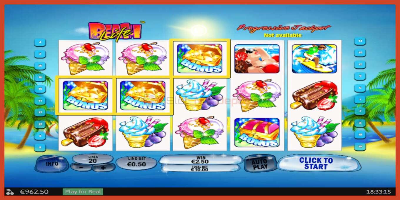 Slot screenshot: Beach Life no deposit, number - 2