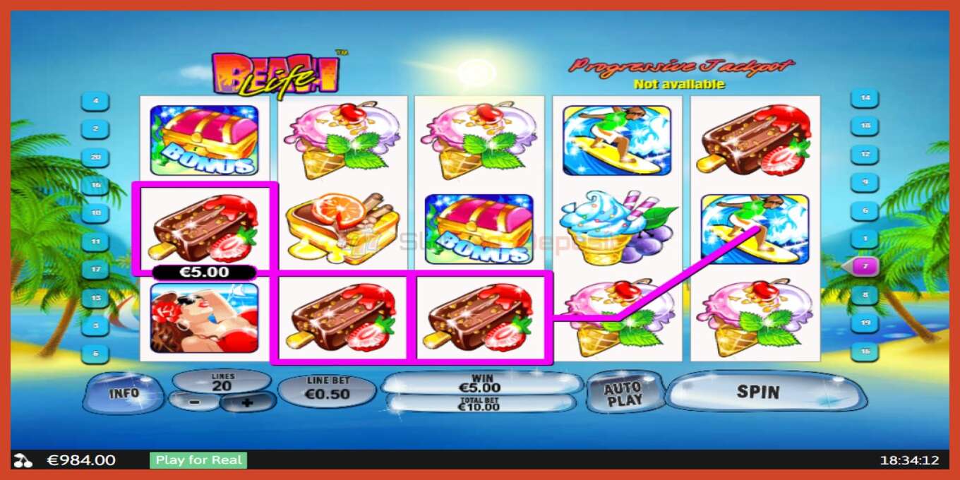 Slot screenshot: Beach Life no deposit, number - 3