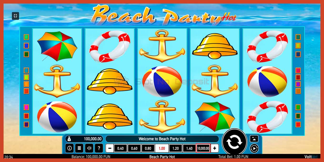 Slot screenshot: Beach Party Hot no deposit, number - 1