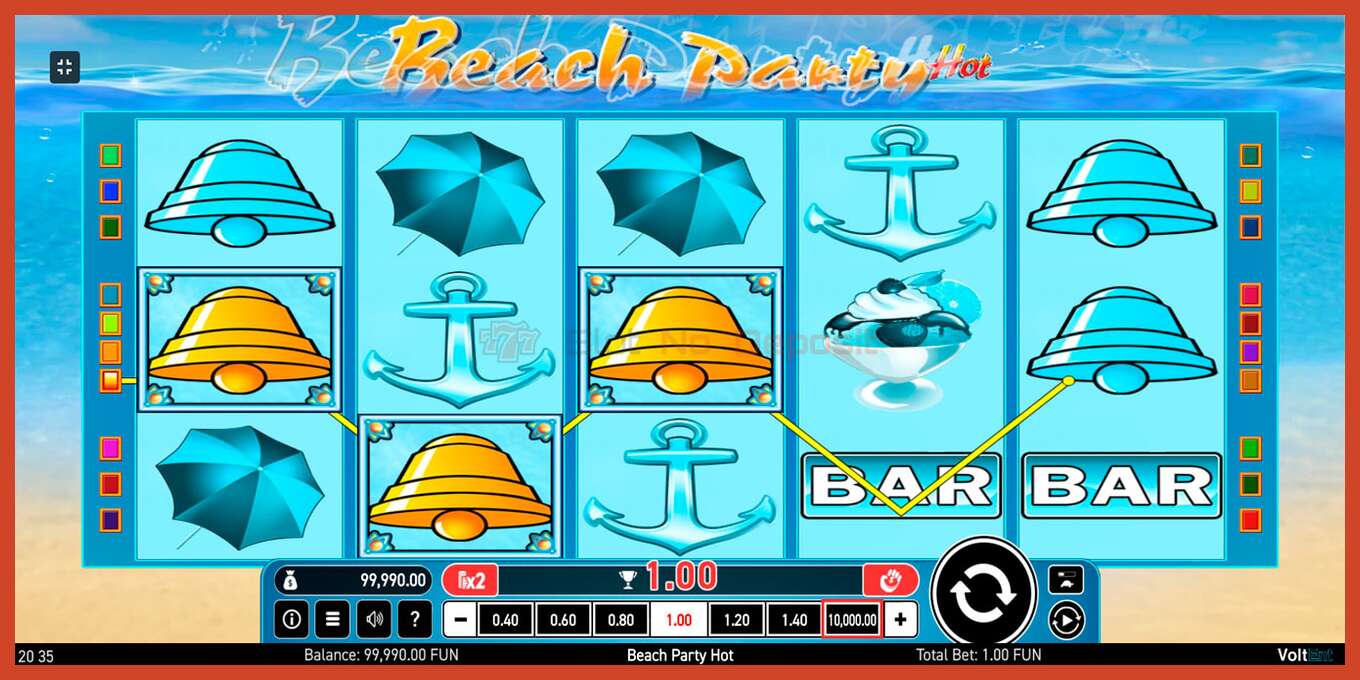 Slot screenshot: Beach Party Hot no deposit, number - 2