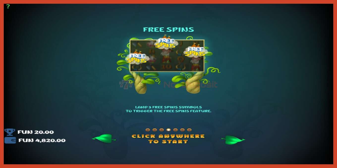 Slot screenshot: Beanstalk Grows Wild no deposit, number - 5