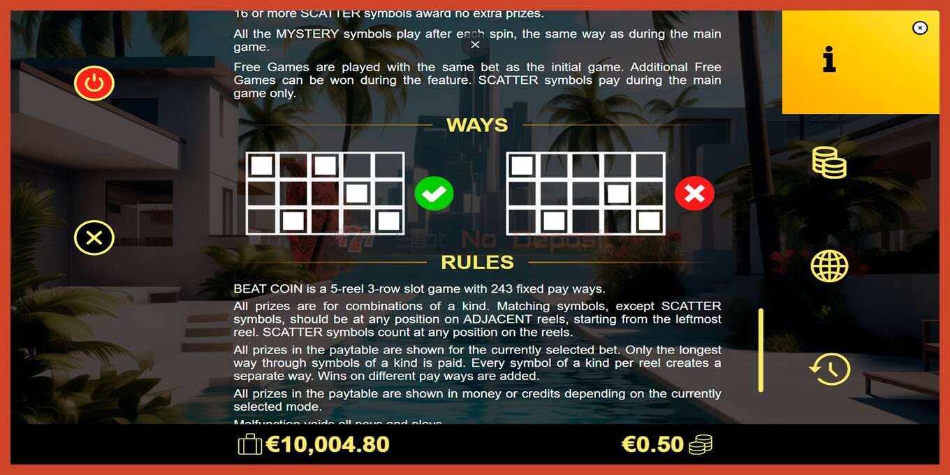 Slot screenshot: Beat Coin no deposit, number - 7