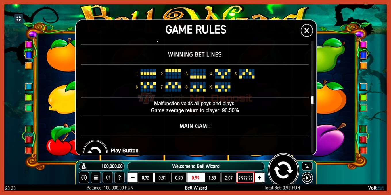 Slot screenshot: Bell Wizard no deposit, number - 4