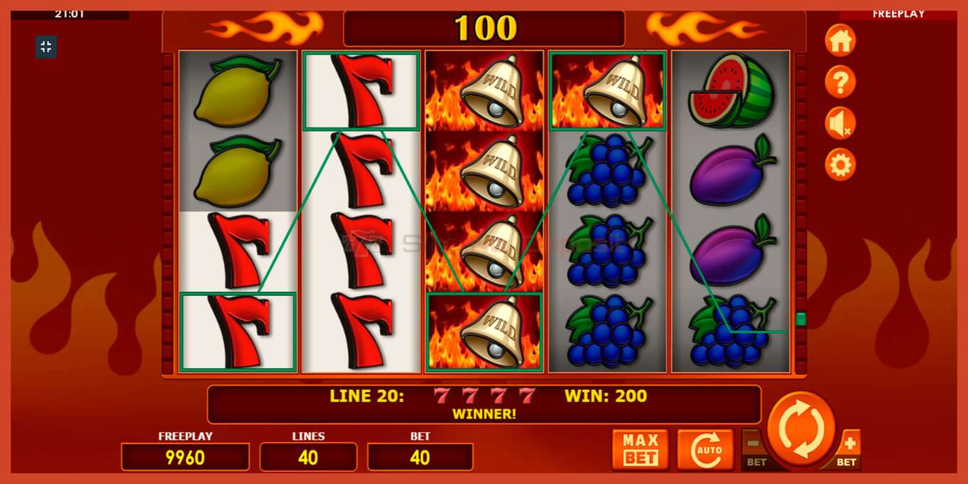 Slot screenshot: Bells on Fire no deposit, number - 2