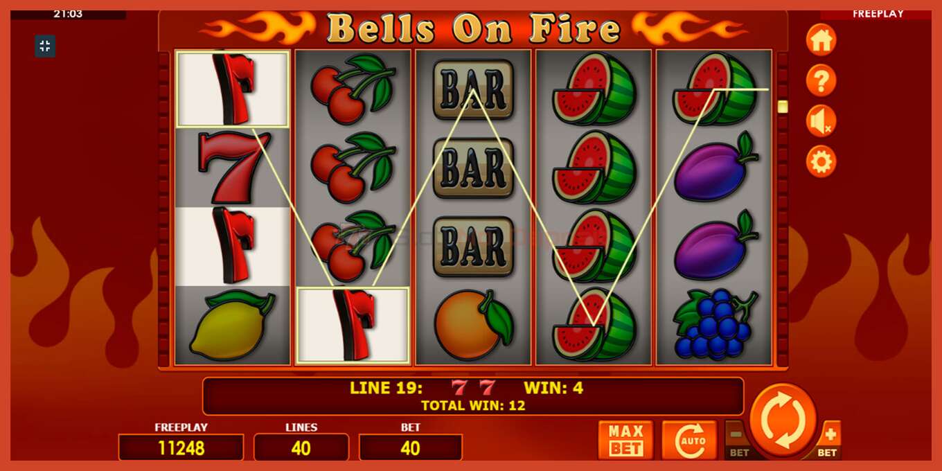 Slot screenshot: Bells on Fire hakuna amana, nambari - 6