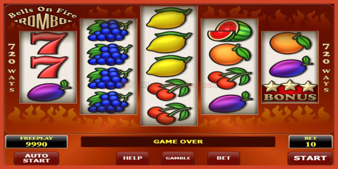 Slot screenshot: Bells on Fire Rombo no deposit, number - 1