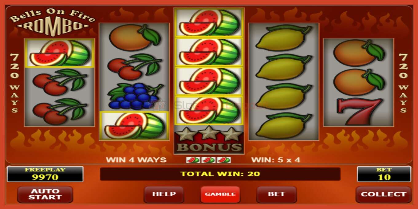 Slot screenshot: Bells on Fire Rombo no deposit, number - 2