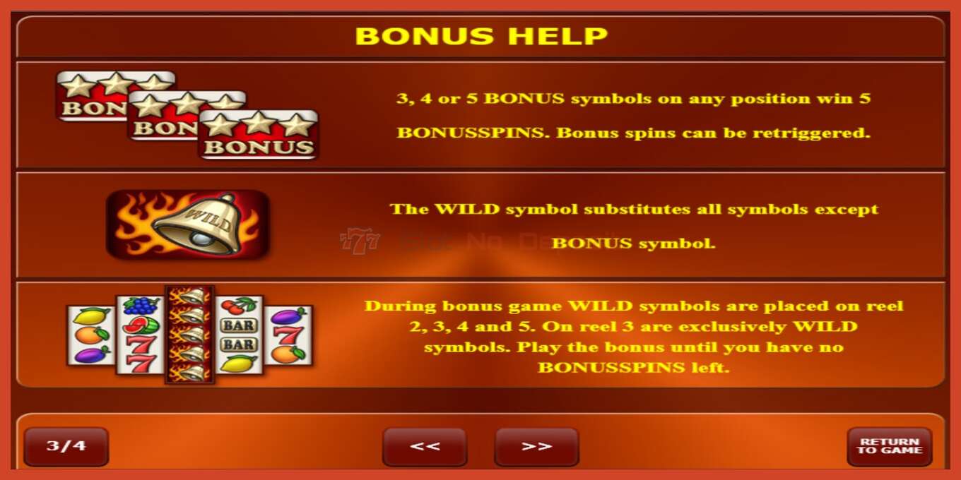 Slot screenshot: Bells on Fire Rombo no deposit, number - 6