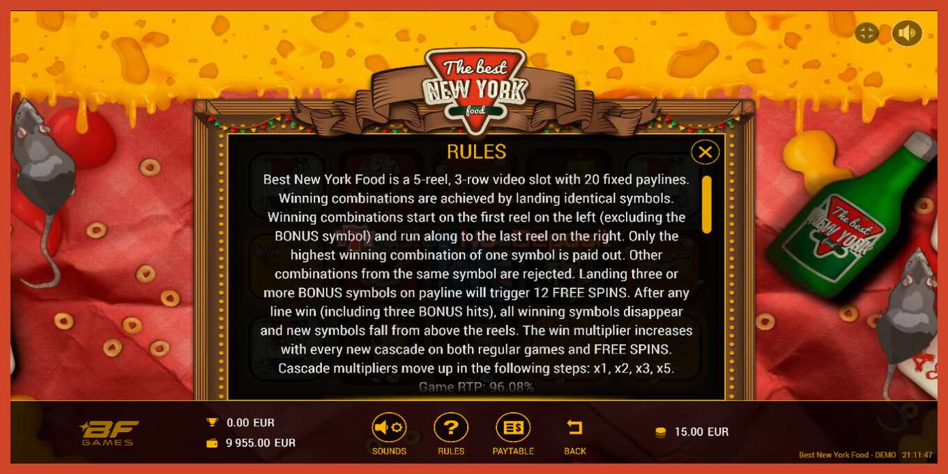 Slot screenshot: Best New York Food no deposit, number - 6