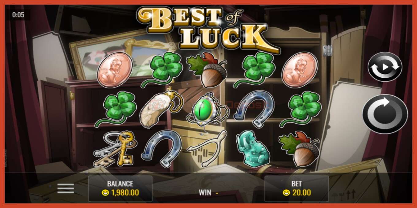 Slot screenshot: Best of Luck no deposit, number - 1