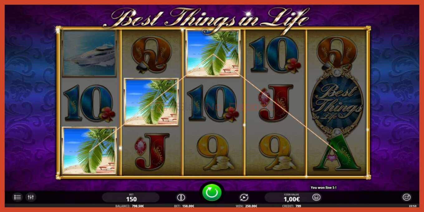 Slot screenshot: Best Things in Life no deposit, number - 3